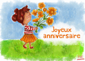 Fleur joyeuse pour un anniversaire color&eacute;